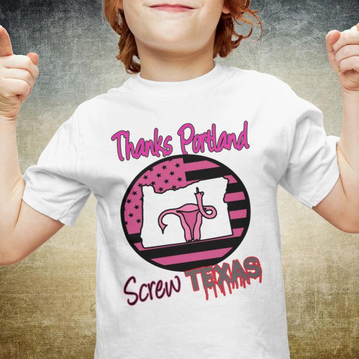 Thanks Portland Screw Texas Mind Your Own Uterus Youth T-shirt