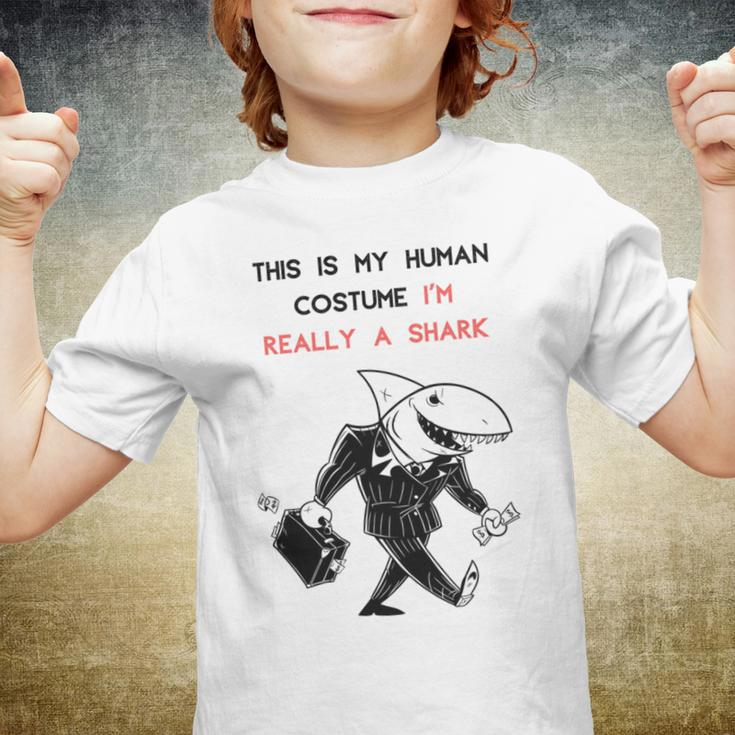 This Is My Human Costume Im Really A Shark Youth T-shirt