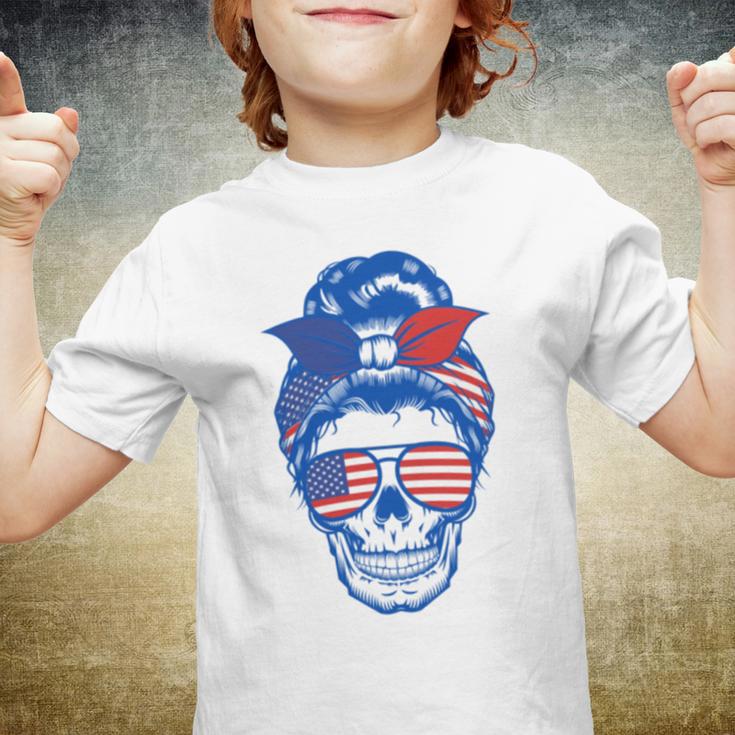 Ultra Maga Red White Blue Skull Youth T-shirt