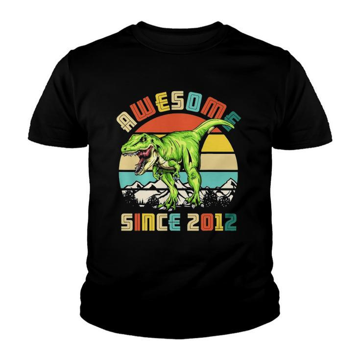 10Th Birthday Dinosaur 10 Years Old Boy Awesome Since 2012 Bday Youth T-shirt