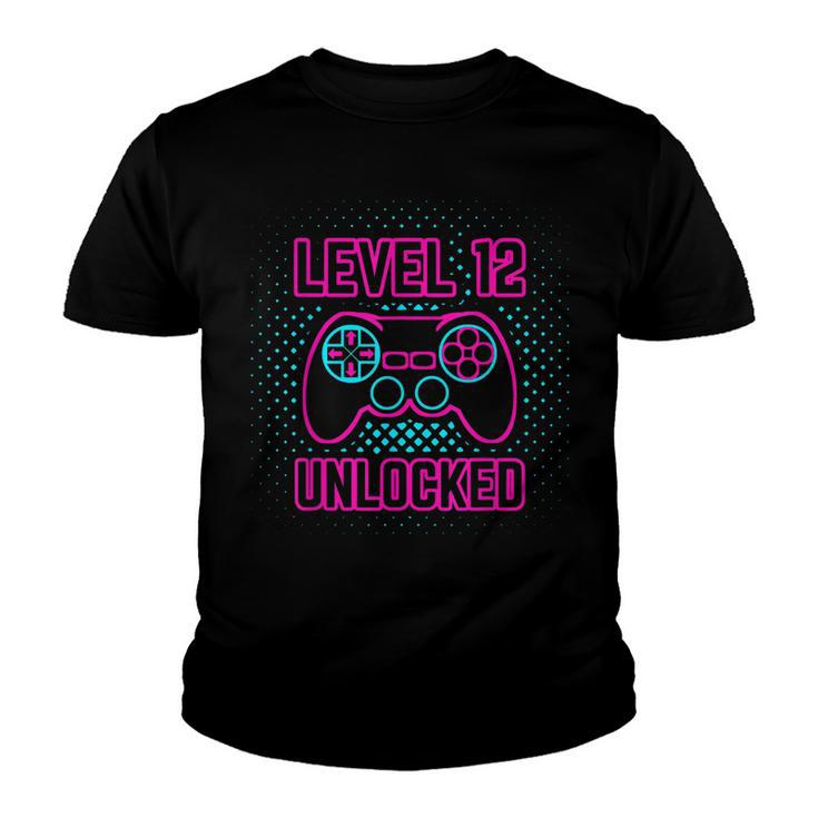 12 Year Old 12Th Video Gamer Gaming Birthday Party Boys Girl  Youth T-shirt