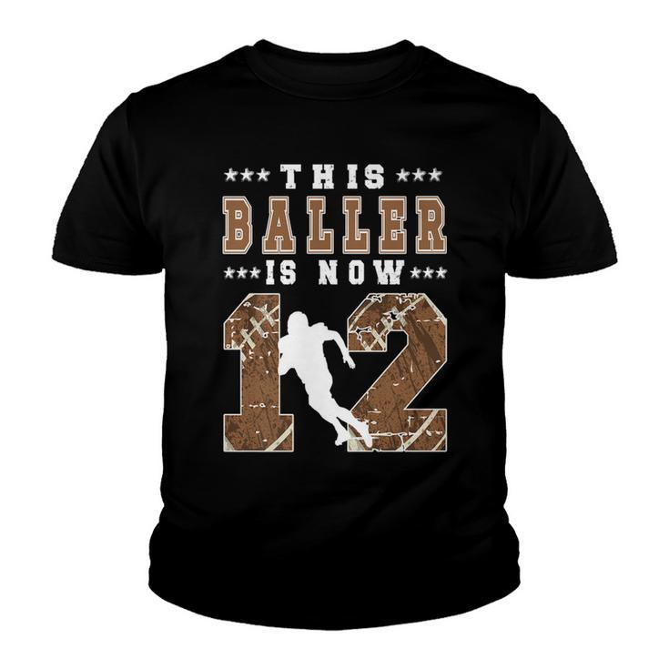 12Th Birthday Football Boy Twelve Year Old Football Player   Youth T-shirt