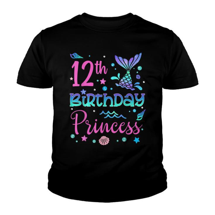 12Th Birthday Girls Mermazing Bday Mermaid Tail 12 Years Old  Youth T-shirt
