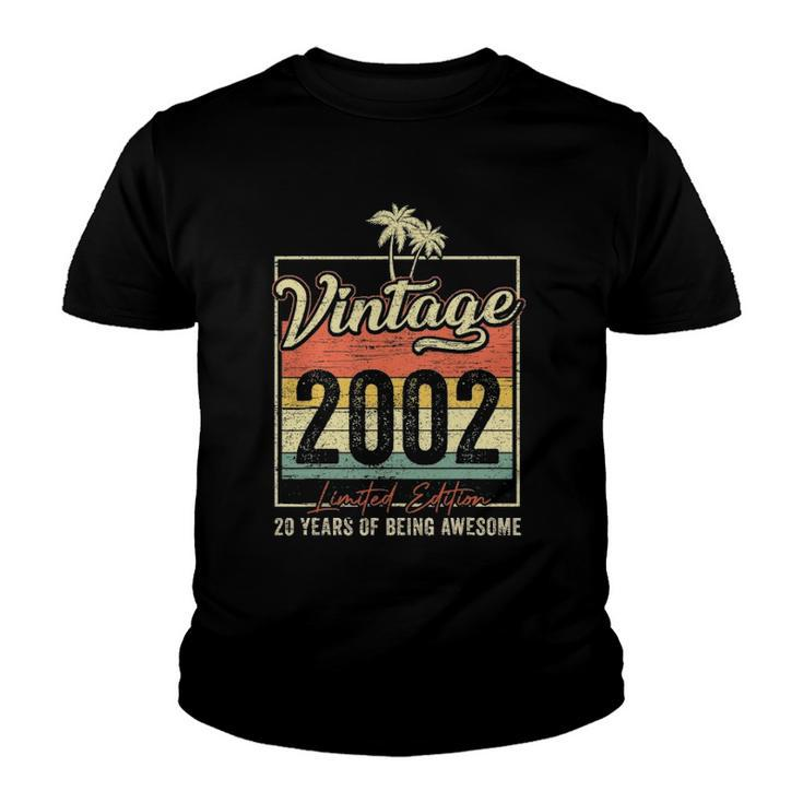 20 Birthday Gifts Vintage 2002 Limited Edition 20 Years Old Youth T-shirt