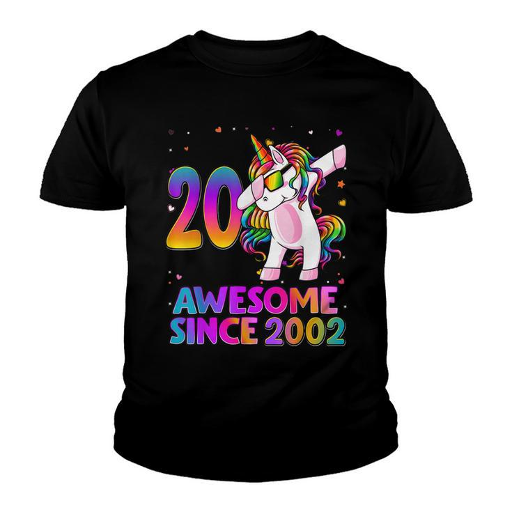 20 Year Old Unicorn Dabbing 20Th Birthday Girl Unicorn Party  Youth T-shirt