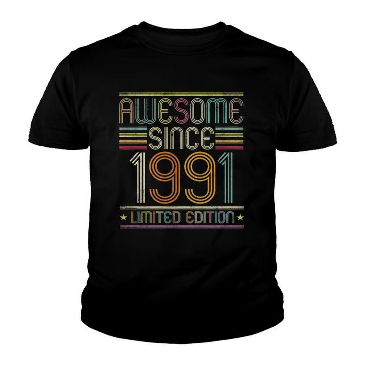 31St Birthday Vintage Tee 31 Years Old Awesome Since 1991 Birthday Party Youth T-shirt