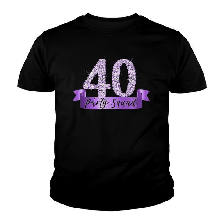 40Th Birthday Party Squad I Purple Group Photo Decor Outfit Youth T-shirt