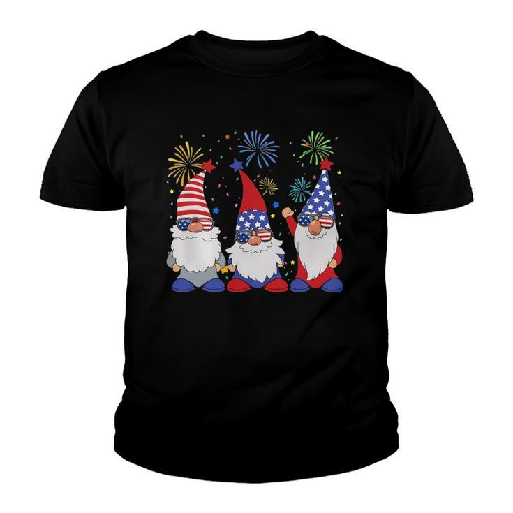 4Th Of July Funny Patriotic Gnomes Sunglasses American Usa Youth T-shirt