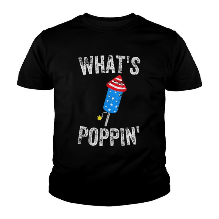 4Th Of July Summer Whats Poppin Funny Firework  Youth T-shirt