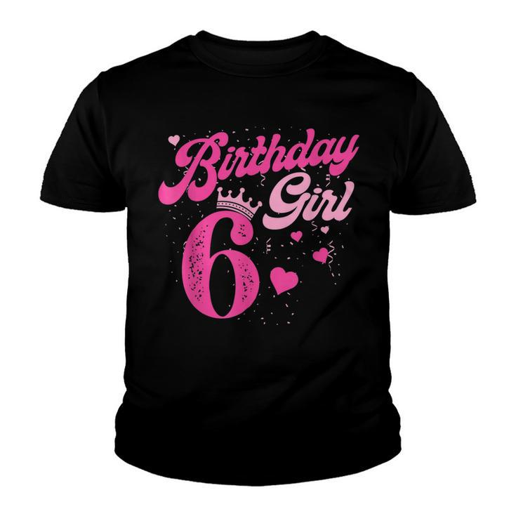 6Th Birthday Girl Crown 6 Years Old Bday  Youth T-shirt