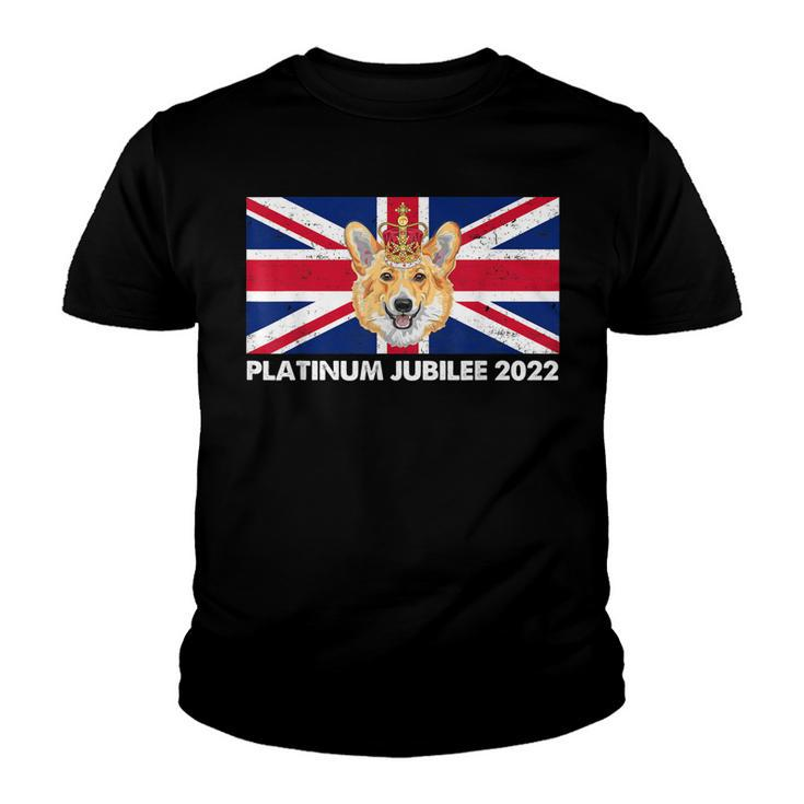 70Th Anniversary Platinum Jubilee Cute Corgi  Youth T-shirt