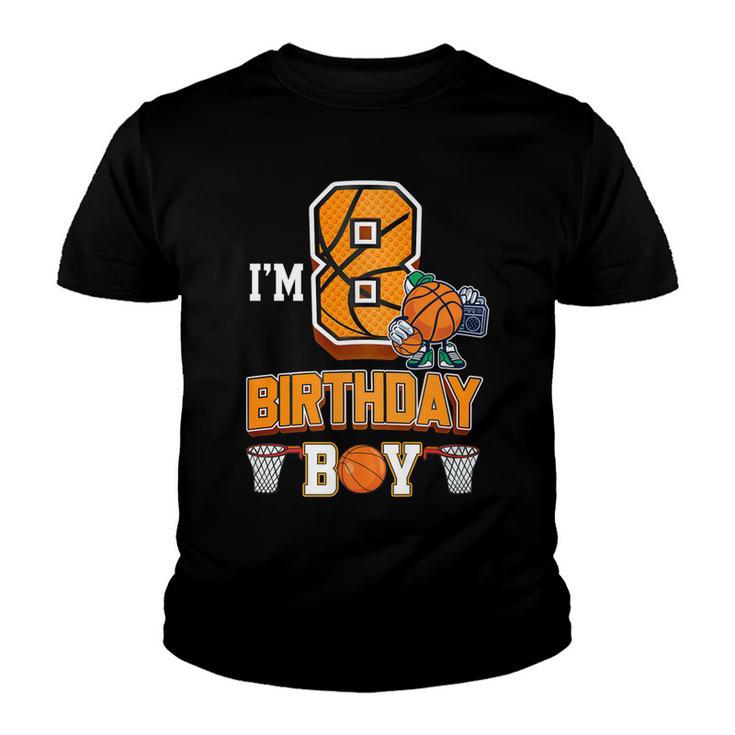 8Th Birthday Basketball Boy 8 Years Old Kids   Youth T-shirt