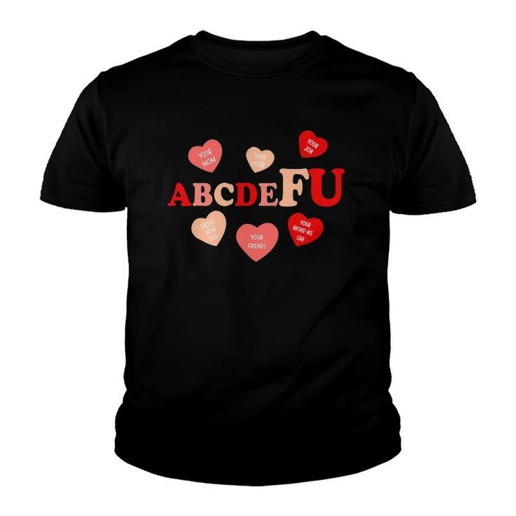 AbcDeFu Valentines Retro Funny Hearts Valentine Candy Youth T-shirt