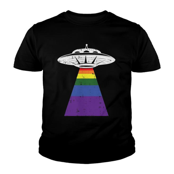 Alien Abduction Gay Pride Lgbtq Gaylien Ufo Proud Ally Youth T-shirt