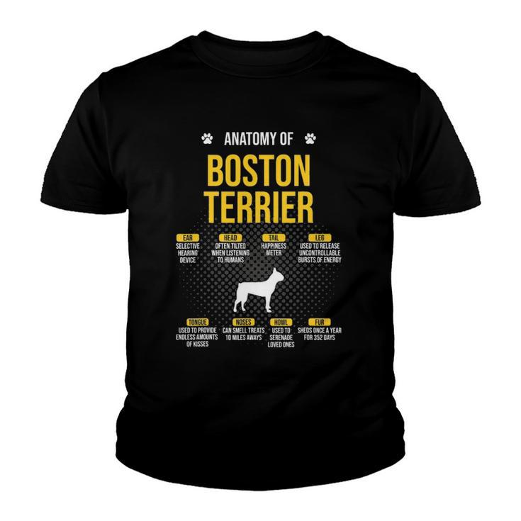 Anatomy Of Boston Terrier Dog Lover Youth T-shirt