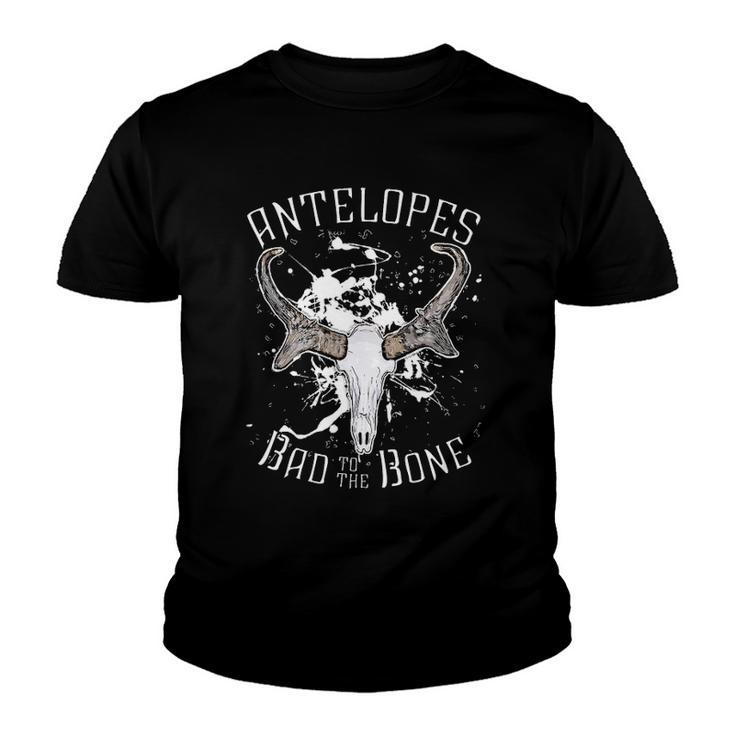 Antelope Bad To The Bone Skull Art Youth T-shirt