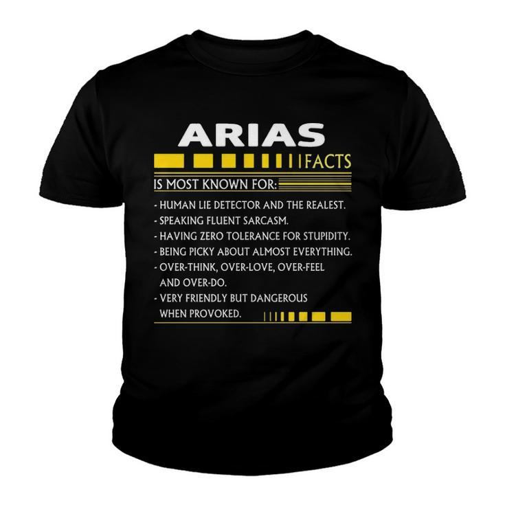 Arias Name Gift   Arias Facts Youth T-shirt