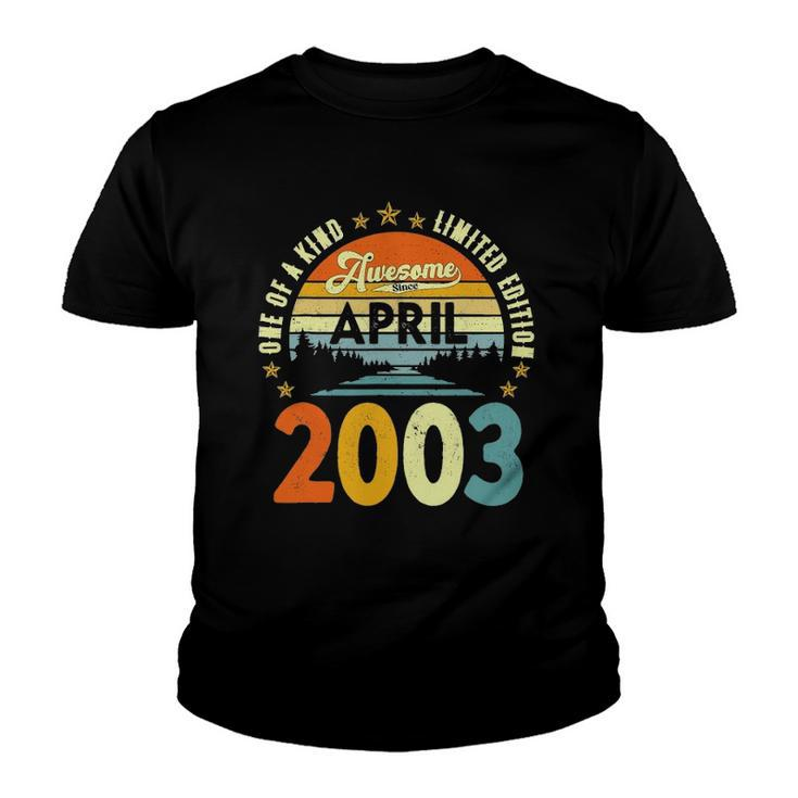 Awesome Since April 2003 Vintage 19Th Birthday Youth T-shirt