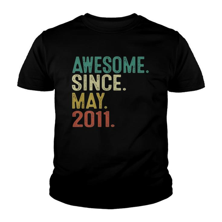 Awesome Since May 2011 Vintage 11Th Birthday 11 Years Old Youth T-shirt