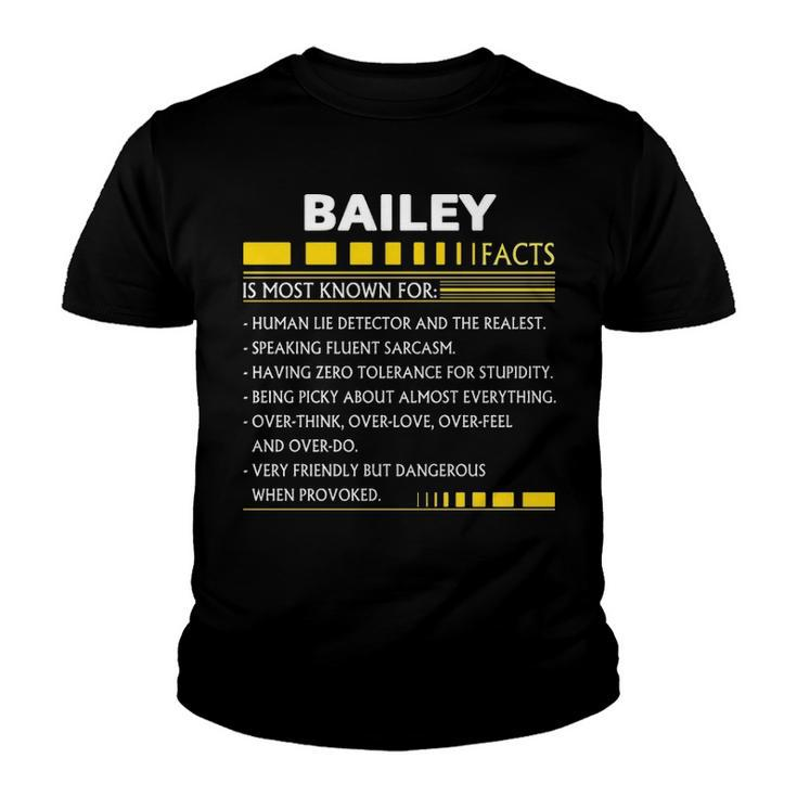 Bailey Name Gift   Bailey Facts V2 Youth T-shirt