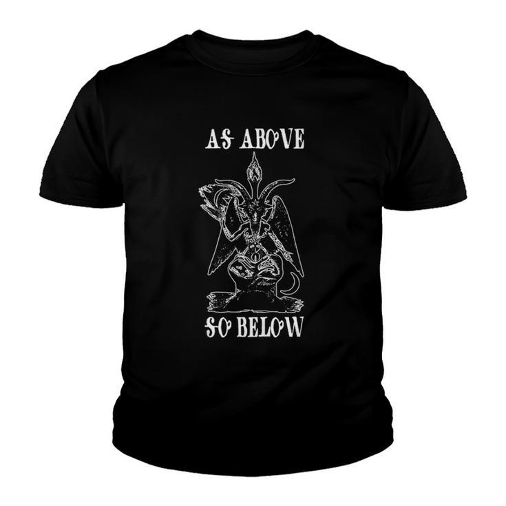 Baphomet Satan Goat As Above So Below Lucifer Occult  Youth T-shirt