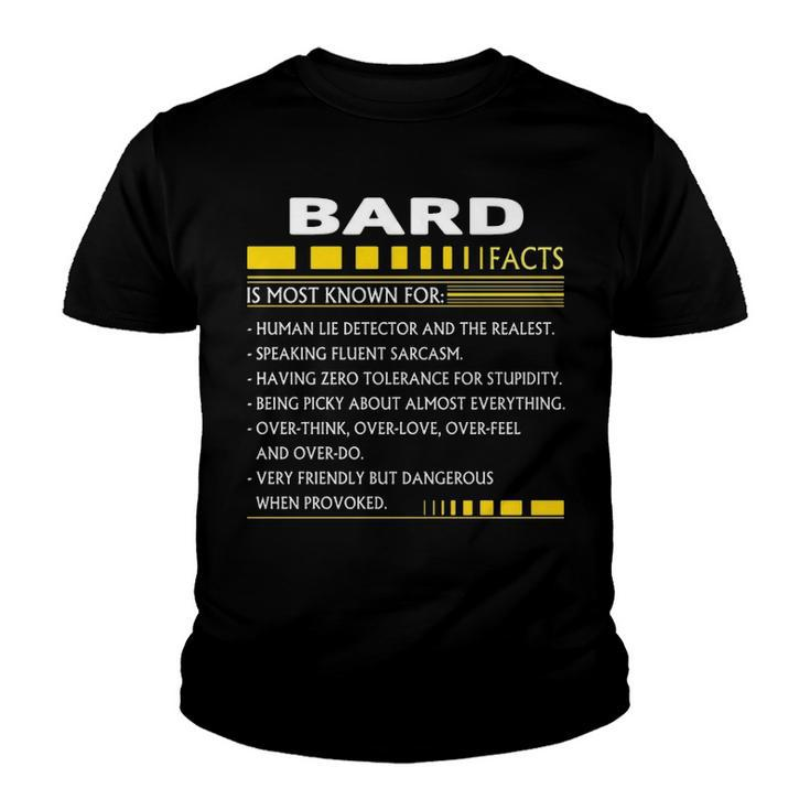 Bard Name Gift   Bard Facts Youth T-shirt