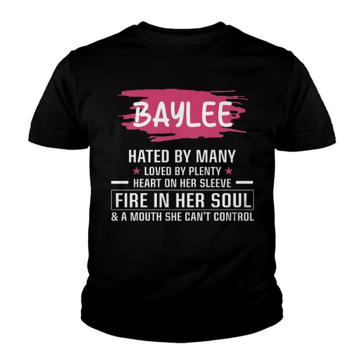 Baylee Name Gift   Baylee Hated By Many Loved By Plenty Heart On Her Sleeve Youth T-shirt