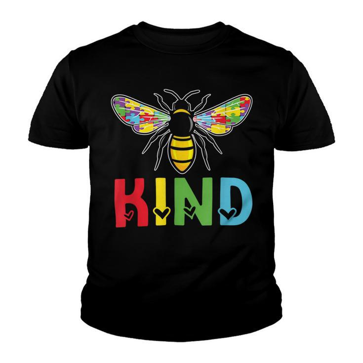 Bee Bee Bee Kind Autism Puzzle  Autistic  Autism Awareness Youth T-shirt