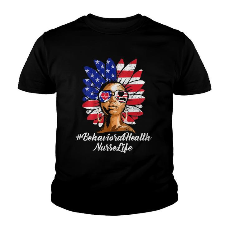 Behavioral Health Nurse 4Th Of July Black Nurse Parents Day Youth T-shirt