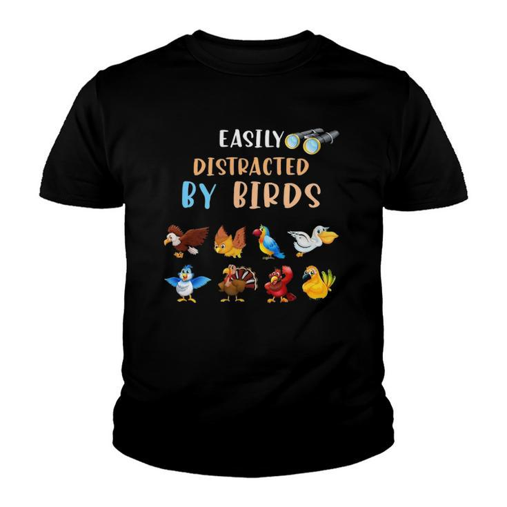 Bird Watching Bird Easily Distracted By Birds Youth T-shirt