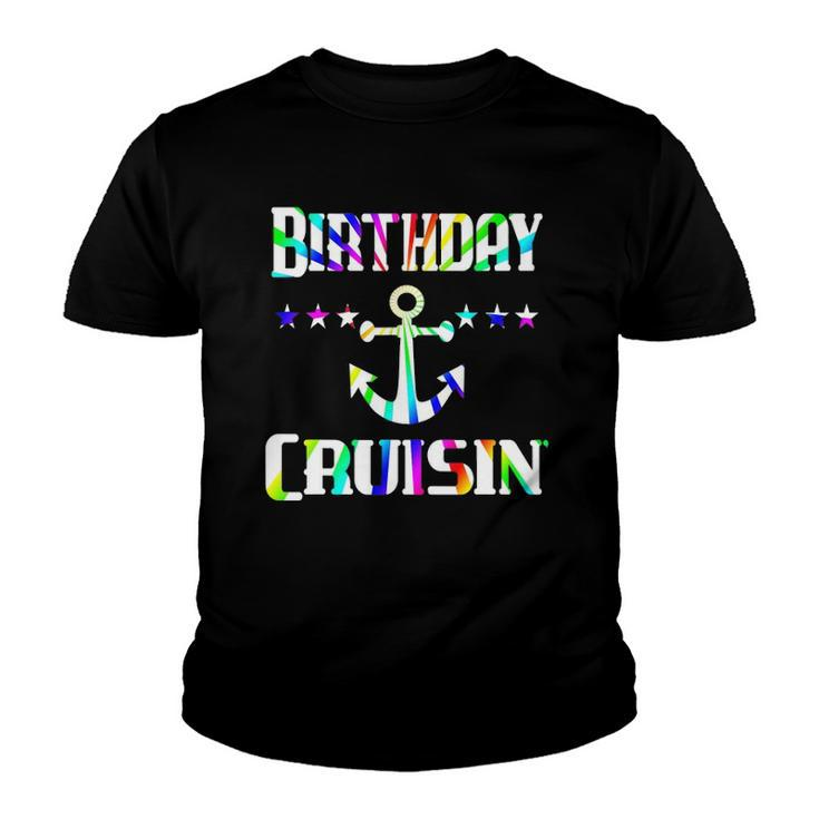 Birthday Cruise Boat Anchor Cruising Vacation Gift Youth T-shirt