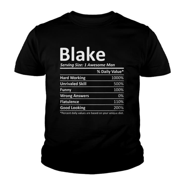 Blake Nutrition Funny Birthday Personalized Name Gift Idea Youth T-shirt