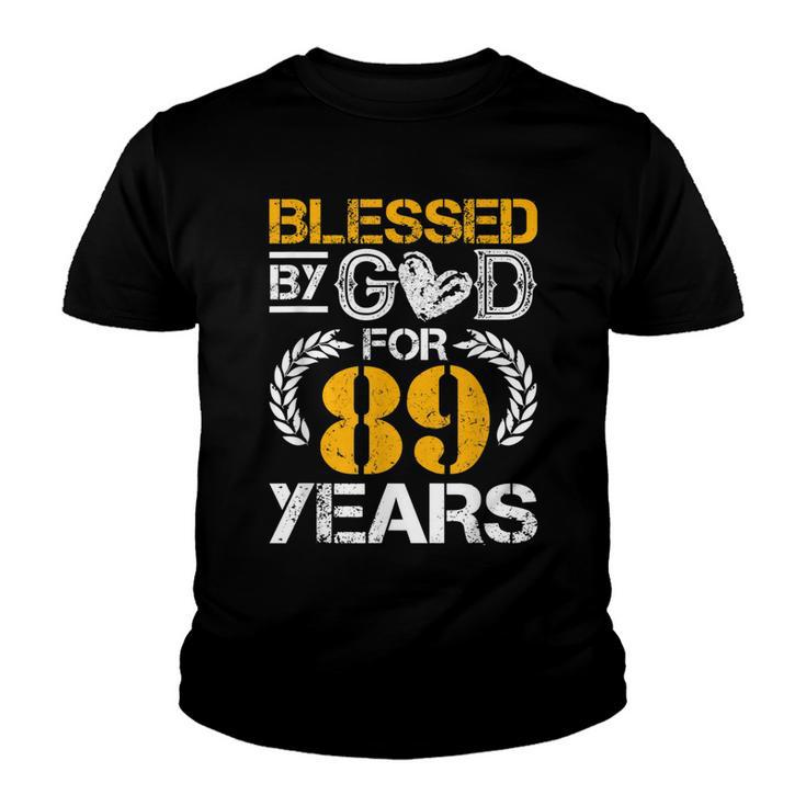 Blessed By God For 89 Years 89Th Birthday Since 1933 Vintage  Youth T-shirt