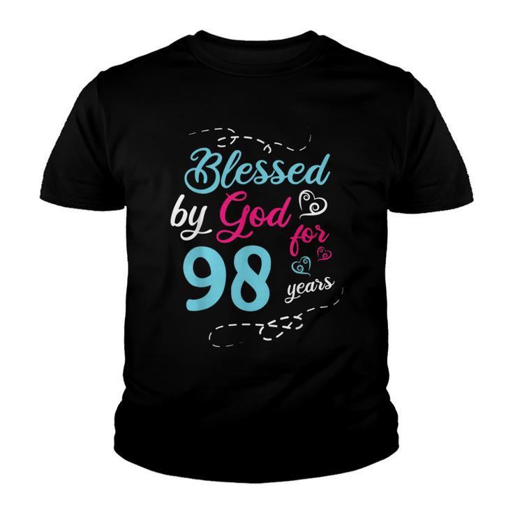 Blessed By God For 98 Years 98Th Birthday Party Celebration  Youth T-shirt