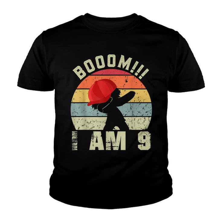 Boom I Am 9 Gift Boy 9 Years Being Awesome 9Th Birthday  Youth T-shirt