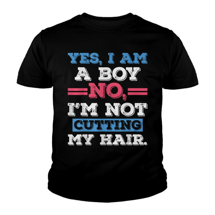 Boys With Long Hair Boys Long Hair Yes Im A Boy Youth T-shirt