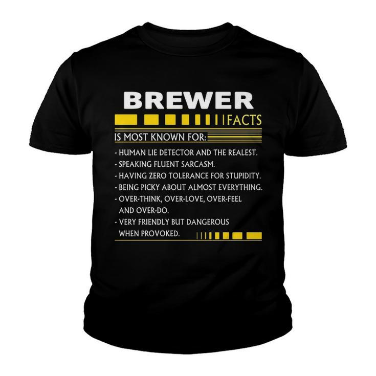 Brewer Name Gift   Brewer Facts Youth T-shirt