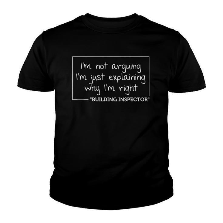 Building Inspector Gift Funny Job Title Profession Birthday Youth T-shirt