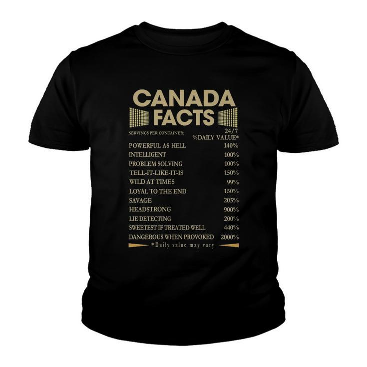 Canada Name Gift   Canada Facts Youth T-shirt
