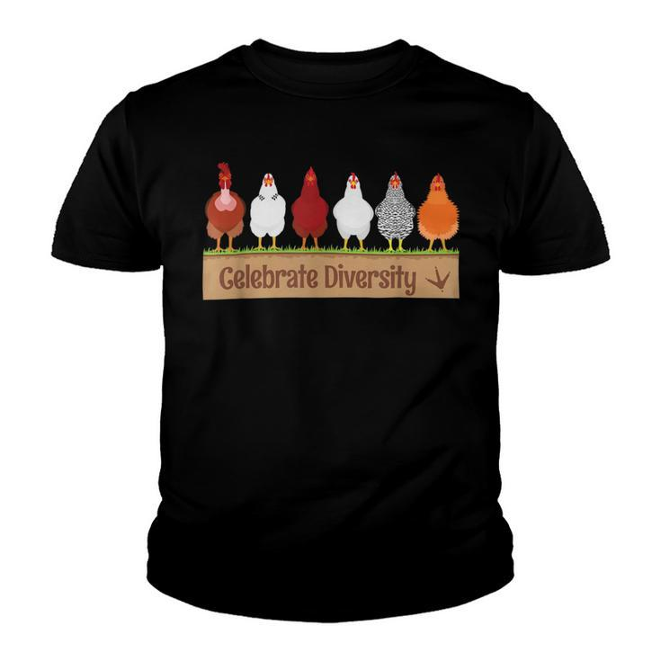 Chicken Chicken Celebrate Diversity Farm Pet Cutes For Chicken Lovers V2 Youth T-shirt