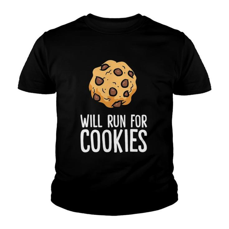 Chocolate Chip Cookie Lover Will Run For Cookies Youth T-shirt