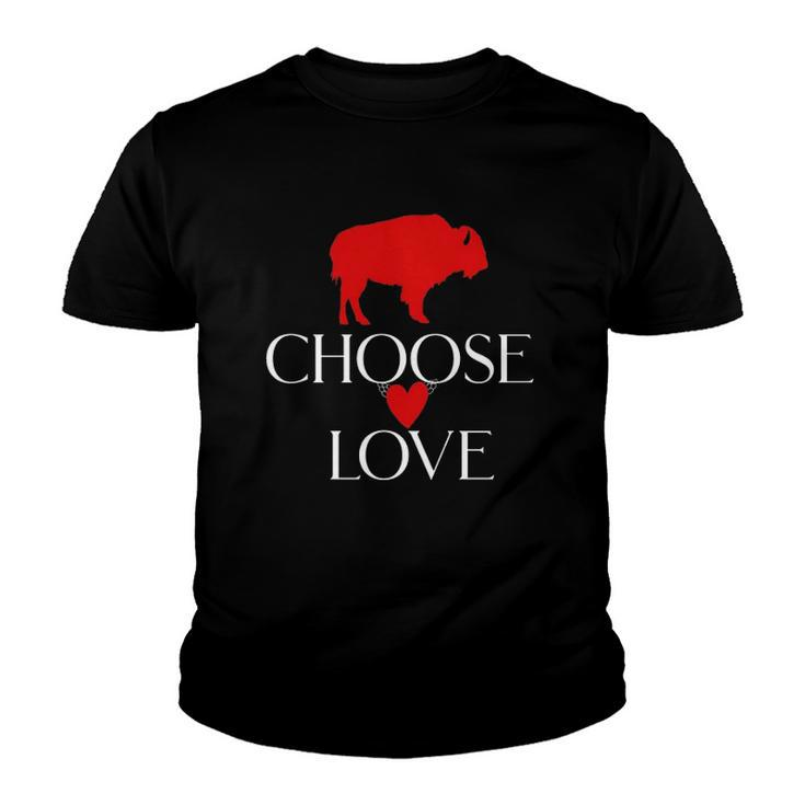 Choose Love Buffalo Red And White Youth T-shirt