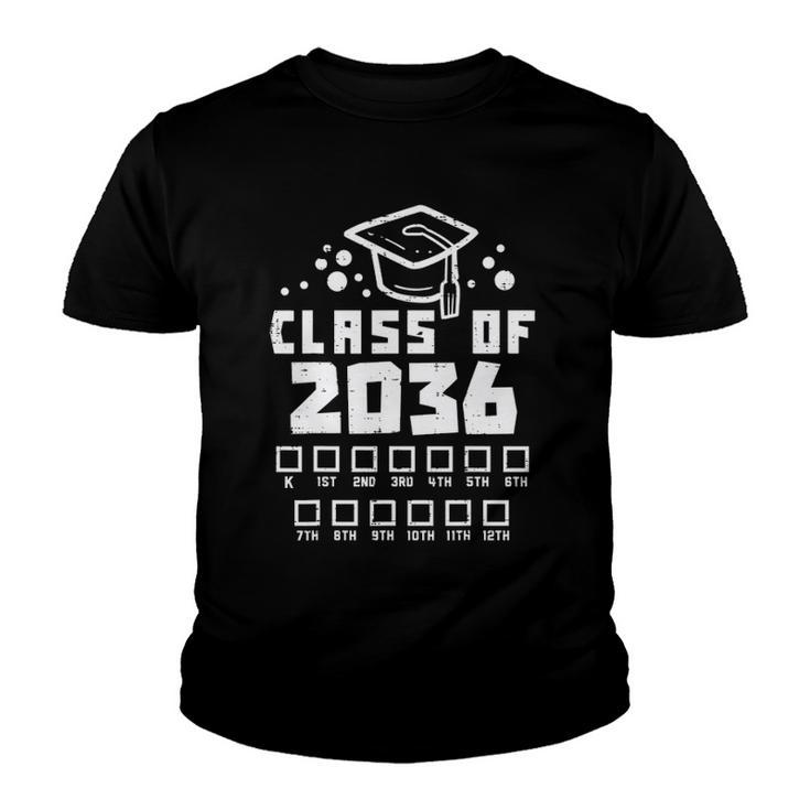 Class Of 2036 Checklist Kindergarten Graduation Grow With Me Youth T-shirt