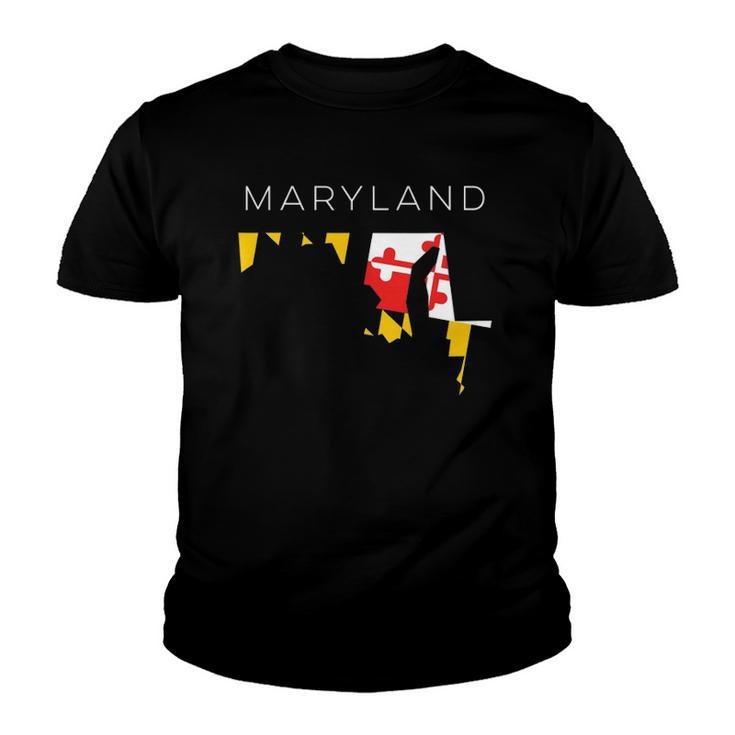 Classy Maryland State Flag Printed Graphic Tee Youth T-shirt