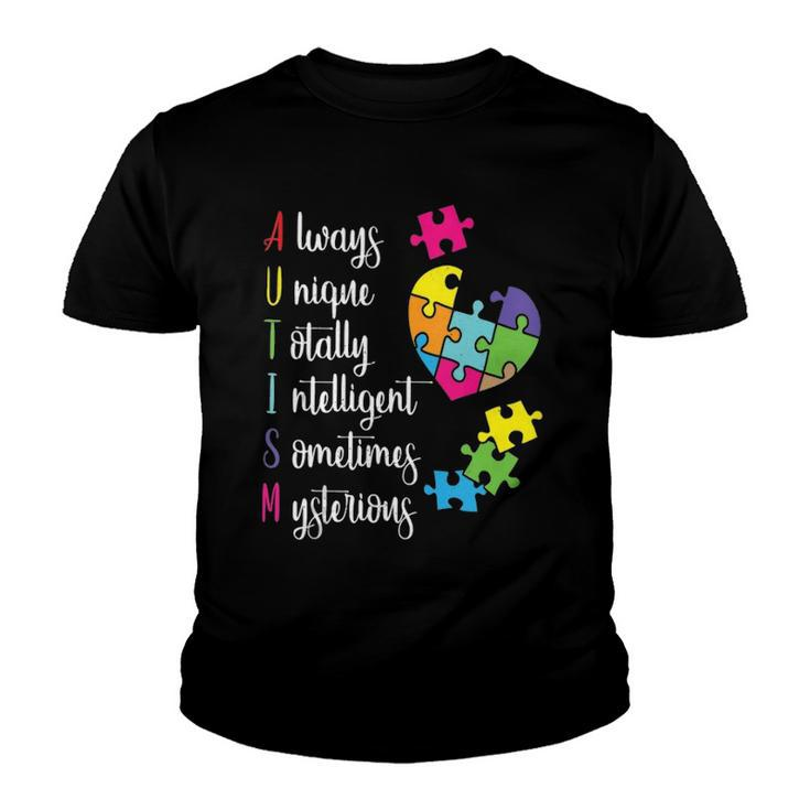 Colorful Autism Awareness Gift Design For Asd Parents  Youth T-shirt