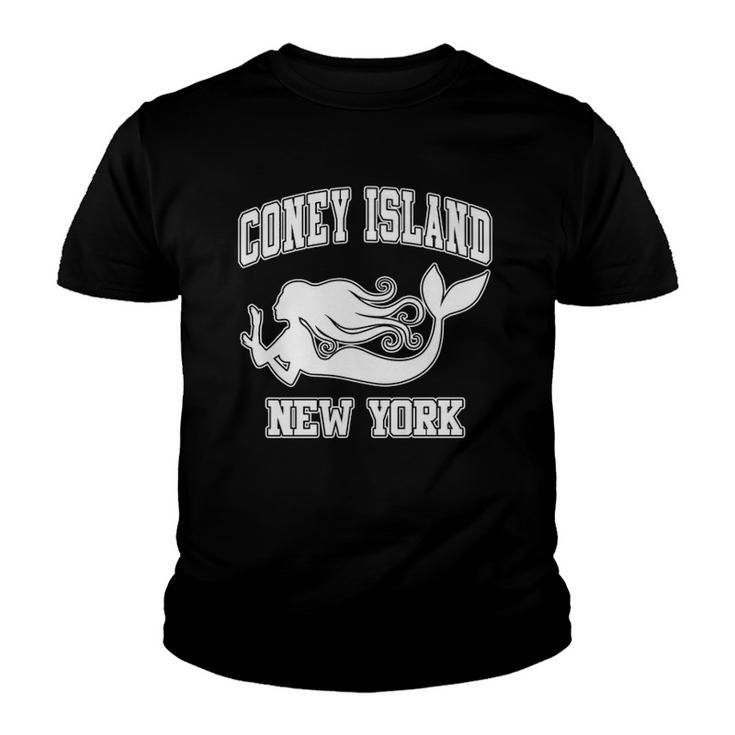 Coney Island Mermaid New York Nyc Beaches Brooklyn Gift  Youth T-shirt