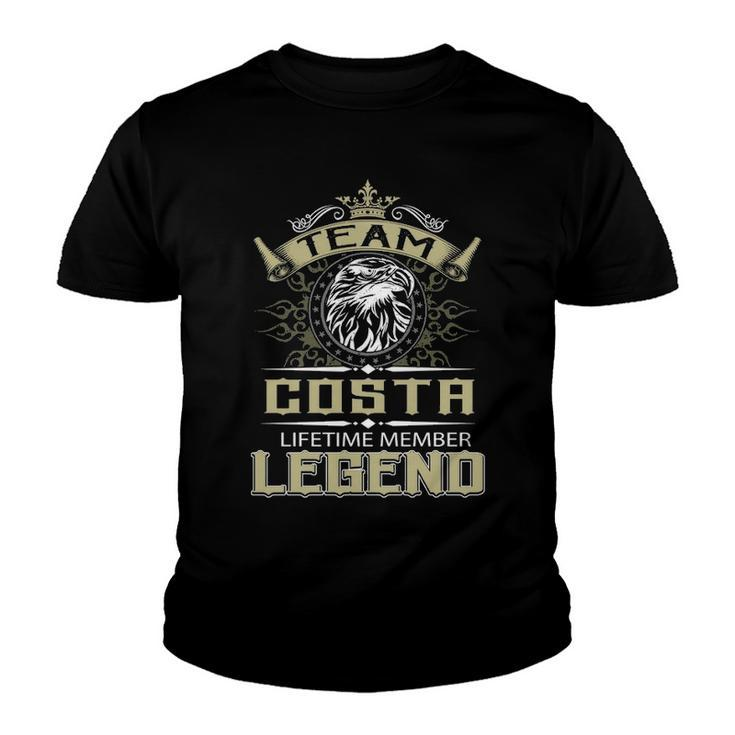 Costa Name Gift   Team Costa Lifetime Member Legend Youth T-shirt