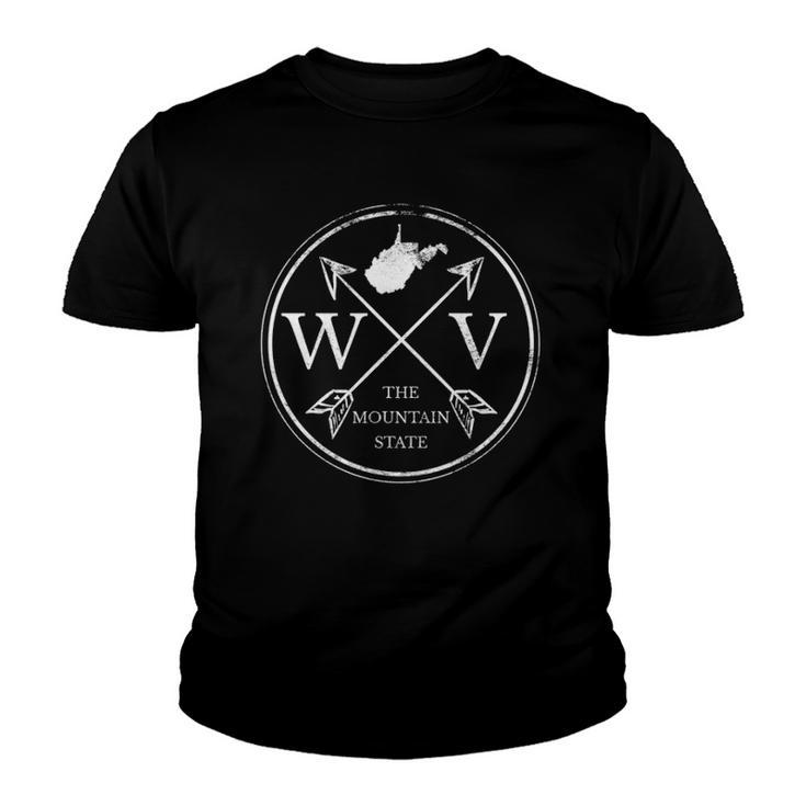 Cute West Virginia Wv Mountain State And Map  Youth T-shirt