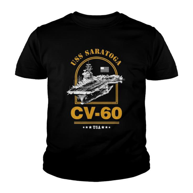 Cv-60 Uss Saratoga United States Navy  Youth T-shirt