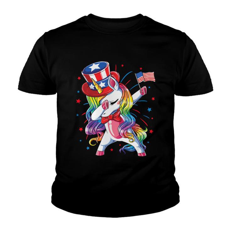 Dabbing Unicorn 4Th Of July Independence Day  Youth T-shirt